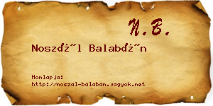 Noszál Balabán névjegykártya